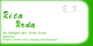 rita urda business card